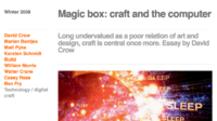 Capture: Magic box: craft and the computer