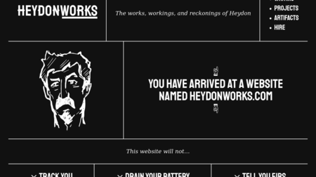 You have arrived at a website named HeydonWorks
